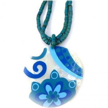 Trésor Lily Nacre Bleu Vahiné – Collier 53 mm