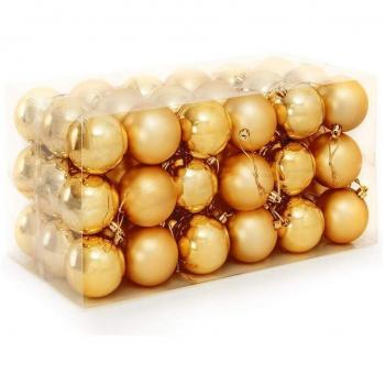 Confezione 54 Palline Di Natale Colore Oro Gold 6 Cm