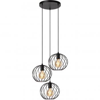 Danza 3-Light Round Pendant - Black Finish