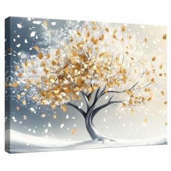 Décor Murale Fleurs Abstraites – Impression Sur Toile 100x75 cm XXL