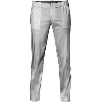 Pantaloni da cuoco bianchi Giblor's Enoch con cintura ad elastico e chiusura a bottoni (XL)