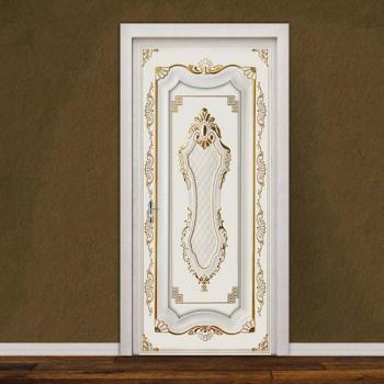 3D Stereo Golden Gypsum Wallpaper Door Sticker