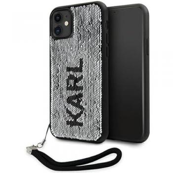 Silberner Karl Lagerfeld Hardcase 6,1 – Modell KLHCN61PSQRKS für iPhone 11/XR