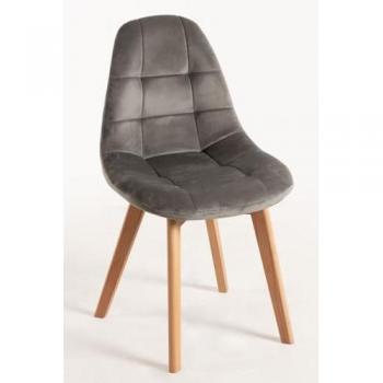 Silla Kelen Terciopelo - Gris Claro