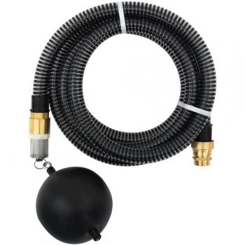Suction Hose with Brass Connectors (Black, 1.1'/39.4 inches, 5 m/16.4 feet, PVC)