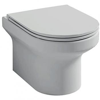 Pack WC suspendu sans bride Elite, abattant extraplat fermeture douce, Blanc