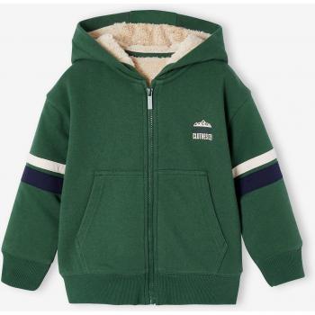 Capucha Verde Sherpa Kids – Sudadera con Cremallera y Forro Interior