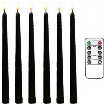 Juego de Velas Negras LED Sin Llama con Temporizador de 10 Teclas