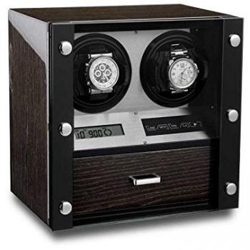Ferocase Zeitmesserhalter FC2325BK – 2+3 Uhren, mooreiche Eleganz