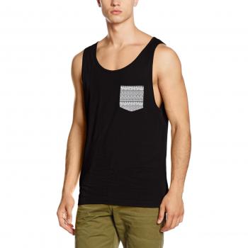 Urban Classics Herren Contrast Pocket Jersey Big Tank Top, Mehrfarbig (Blk/Wht/Aztec 567), S EU