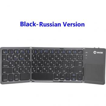 Wireless Rechargeable Folding Keyboard with Touchpad for iOS, Android, Windows, iPad, and Tablet