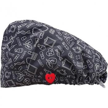 Elektrocardiogram Print Bouffant Hoed