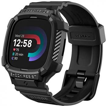 Spigen Rugged Armor Pro für Fitbit Versa 4 / Sense 2 - Schwarz