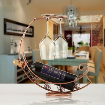 Freestanding Wine Bottle and Glass Display Rack