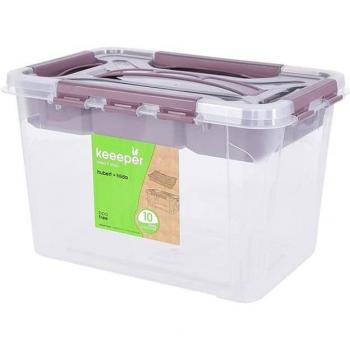 Keeeper Aufbewahrungsbox 6,6 Liter, Deckel mit Griff, 29x19x18, grau