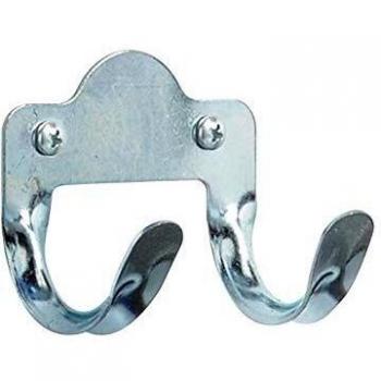 Set di ganci doppi in acciaio zincato H.6xL.7,5xP.4,8 cm