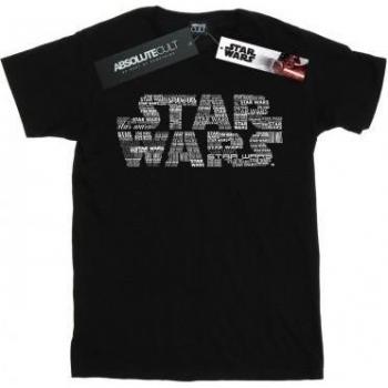 Camiseta Boyfriend Star Wars para Dama con Texto Repetido