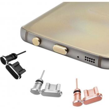 10 Sets Aluminum Dust Plugs Micro USB Port + Earphone Jack SIM Card Needle for Android Devices