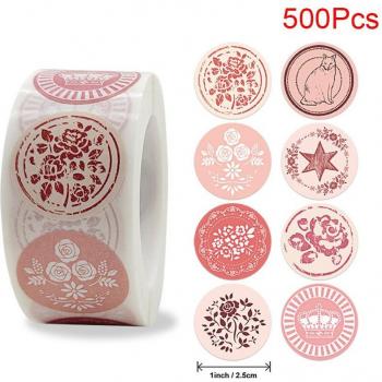 Flower Design Seal Labels for Envelopes (100-500 pcs)
