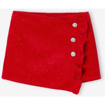 Short de pana rojo VERTBAUDET para niña con diseño cruzado