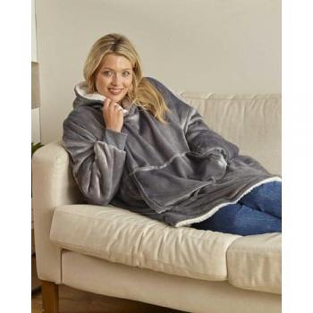 HeatWave Grey Sherpa Blanket