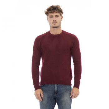 Suéter Rojo de Manga Larga para Hombre con Cuello Redondo