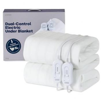 LIVIVO Electric Blanket White 137cm W X 165cm L