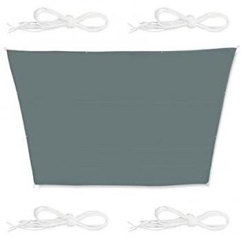 Toldo Vela Trapecio 3x5,5x4x4 m - Repelente al Agua, Protección UV, Cuerdas y Anillas, Gris