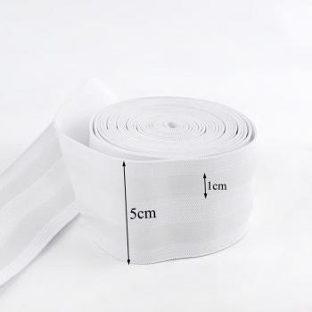 Meetee 5cm Silicone Elastic Band for Sewing - Black & White, 2/4 Meters