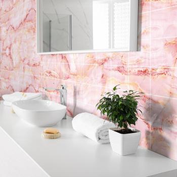 Baldosas Mármol Rosado 60 Piezas Adhesivo Mural