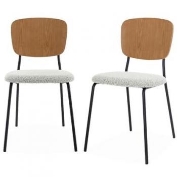 2er Set Bouclé-Stühle mit strukturiertem Sitz - Sweeek