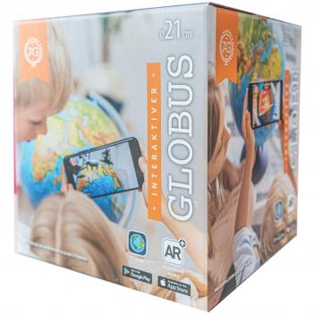 Globus Interaktywny 21 cm z mapą fizyczną z podświetleniem LED