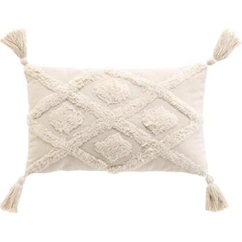 Coussin Tufté Compressé 30x50 cm avec Pompons - INCA