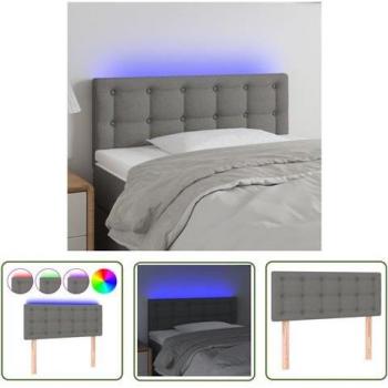 Tête De Lit Éclairée Tissu Gris Foncé