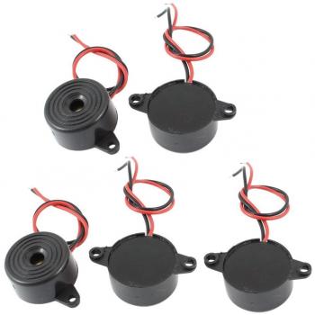 Buzzer électronique TOOGOO 5 Pcs Sonnerie 3-24V DC 85dB noir 23 x 12mm
