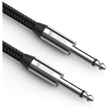 Syncwire Professional Guitar Lead 3M/10ft, Nylon Braided Guitar Cable 6.35mm 1/4 Mono Jack Instrument Cable for Electric Guitar, Bass, Amp, Keyboard, Mandolin, Mixing Desks