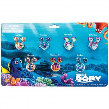 Joy Toy 41092 - Alla Ricerca di Dory Set 7 Giorni Orecchini Sticker e Anelli su Backer Card