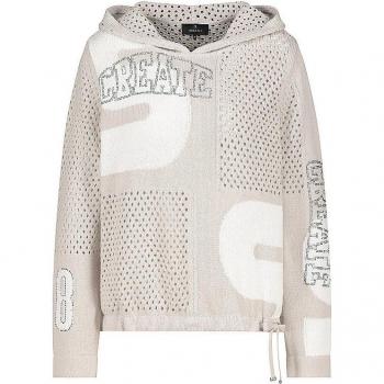 Monari Blusenshirt Ajour-Pullover mit Lurex, Warm Sand
