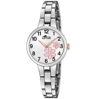 Lotus Mädchenuhr Analog Quarz, Edelstahlarmband (18658/4)