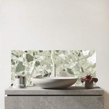 White & Sage Quartz Glaze Bathroom Wall Panel