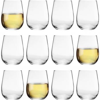 LAV Gaia Stemless White Wine Glasses - 360ml - Clear - Pack of 12