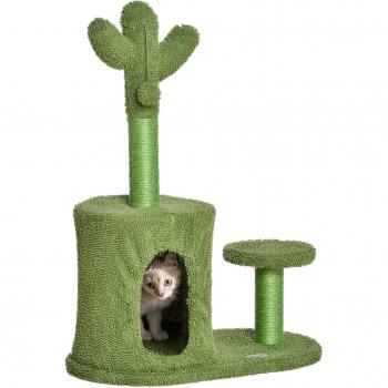 PawHut Cactus Cat Tree Tower with Scratching Post and Condo