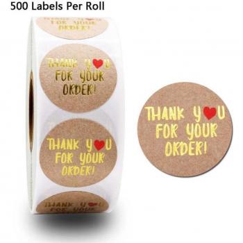 500pcs Kraft Thank You for Your Order Labels