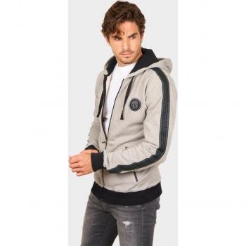 Old Skull Capucha Gris Algodón Orgánico Hombre