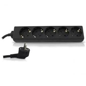 Base múltiple 5 enchufes 1.5m de cable negra GSC 0000028