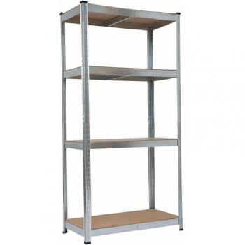 Scaffale Fadi Silver 4 livelli in acciaio galvanizzato con MDF