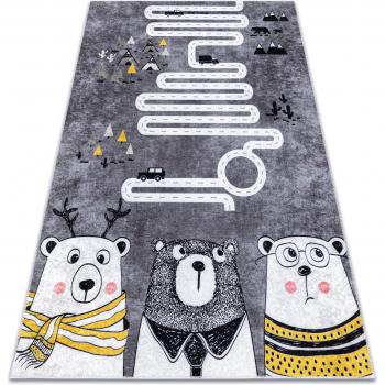 Tappeto Antiscivolo Junior “Animali in Movimento” – Grigio Grey 80x150 cm