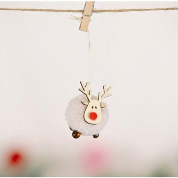 Pendentif Suspendu Cerf en Feutre pour Noël