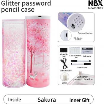 Glittery Quicksand USB Pen Box with Password Lock