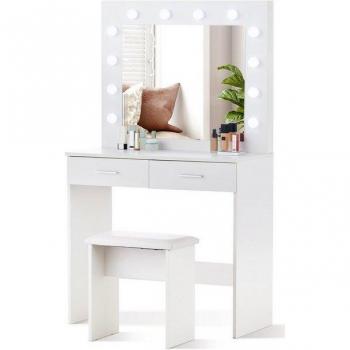 CLIPOP 2‑Drawer Makeup Stand with Adjustable RGB LED Strip